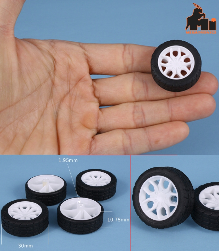 30mm toy wheel tyre tire rubber coated wheel simulation wheel DIY toy accessorie