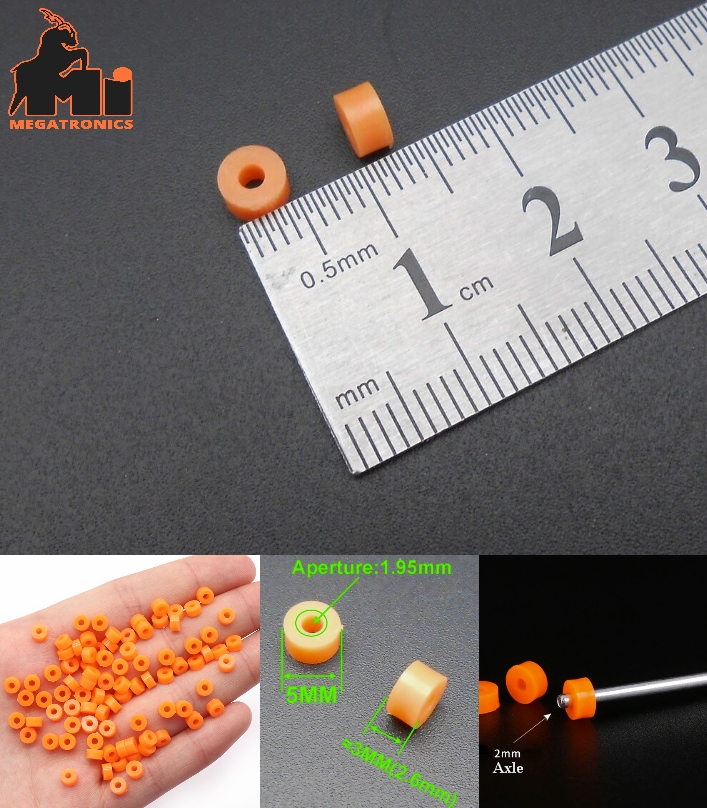 2A flexible soft bushing 2mm 1.95mm plastic shaft seal axle washer Spindle Sleev