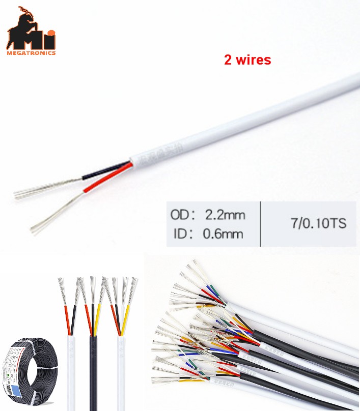Small multi-core wire 2 core signal copper wire 30AWG PVC Sheathed Cable non-pri