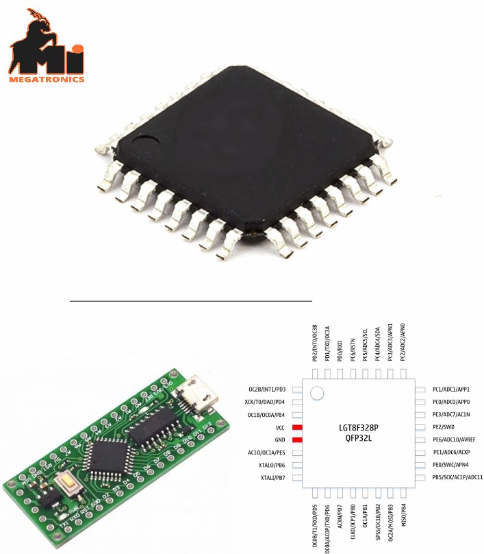 Arduino LGT8F328P QFP32 replacement of ATMEGA328P 