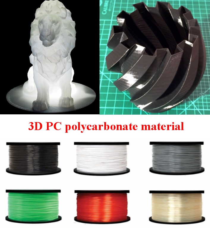 black 1.75mm Polycarbonate PC Filament 1kg 3D Prin