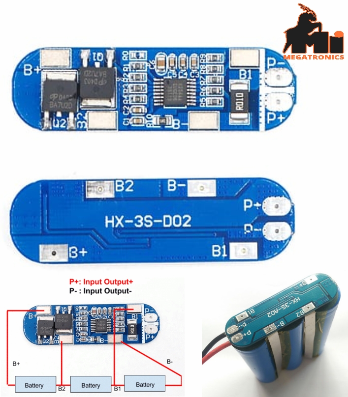 13A 3S 12V 18650 battery protection board BMS11.1V