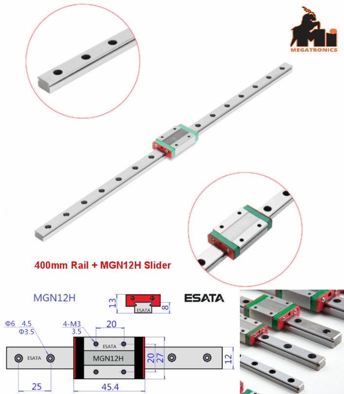 400mm Linear rail guide MGN12H slider CNC 3D print