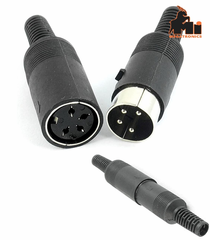Pair Male Female 4-Pin DIN Audio Adapter Connector