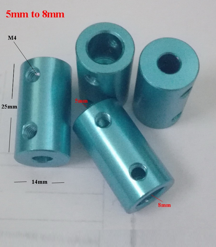 aluminum coupling 5 to 8mm coupler shaft rod blue 