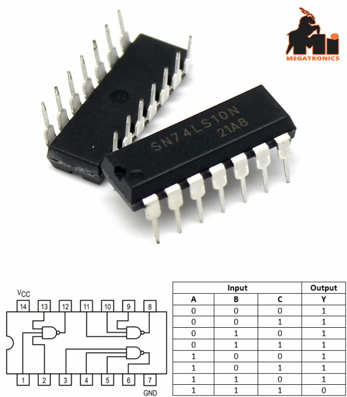 TTL 7410 74LS10 NAND Gate 3 Inputs SN74LS10N DIP14 logic gates