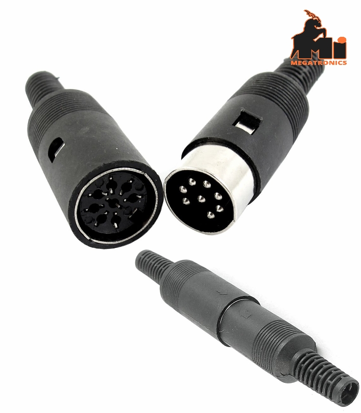 Pair Male Female 8-Pin DIN Audio Adapter Connector