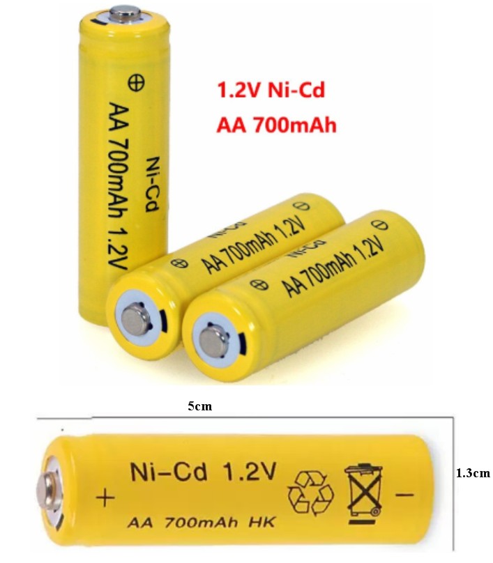 3pcs Rechargeable 1.2V 700mAh AA Battery NiCd cell