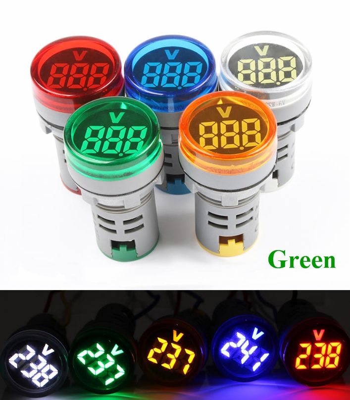 Green AC220 Voltage meter indicator display AD101-22VM