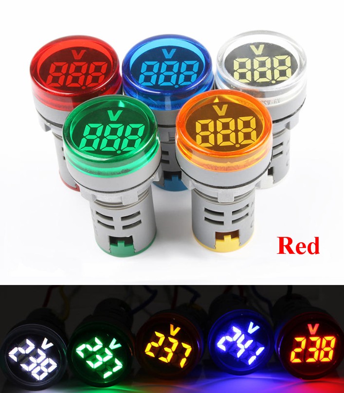Red AC220 Voltage meter indicator display AD101-22VM mini indicator led light la