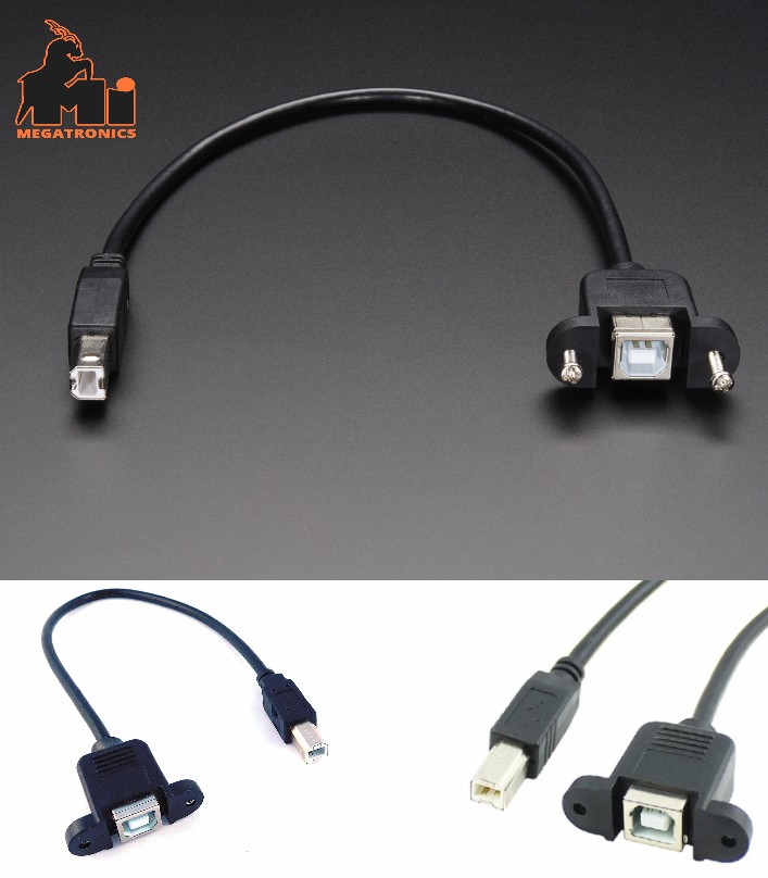 Panel Mount USB Cable B Male to B Female Arduino