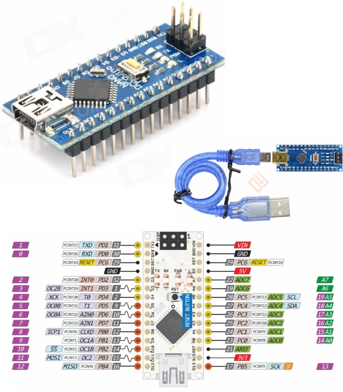 Arduino Nano V3.0 AVR ATMEGA328 Board + USB cable