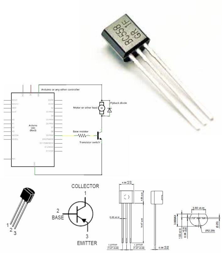 BC558 PNP Bi-Polar transistor DIP