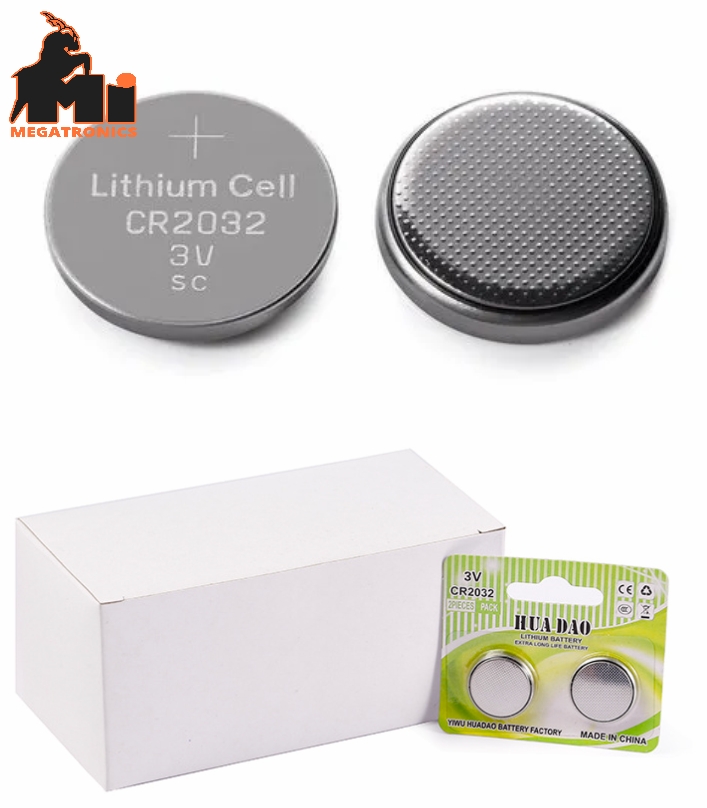 2pcs 3V 250mAh CR2032 Coin Cell Battery 20mm HUA DAO lithium 2032 cell