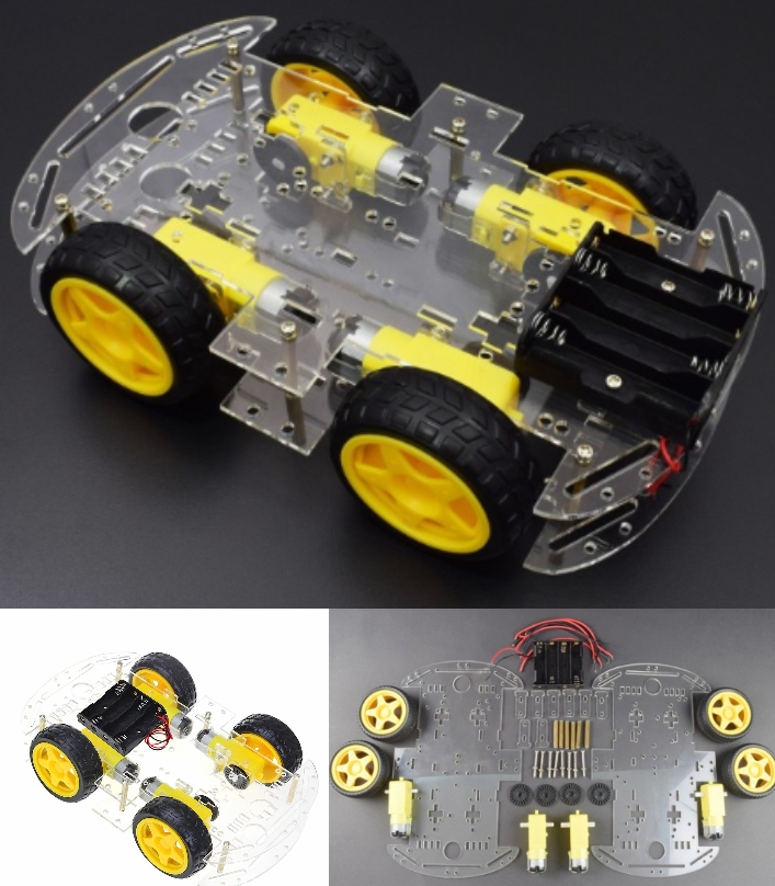 4-Wheel Robot Smart Car Chassis Kits Model With Speed encoder