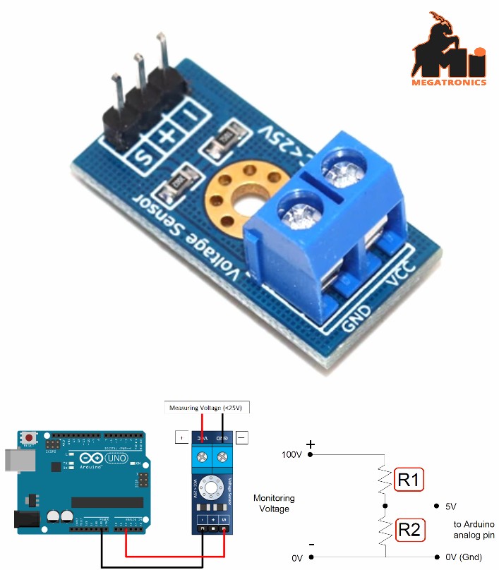 DC Voltage Sensor Module for Arduino Raspberry Pi 0-25v dc sensor
