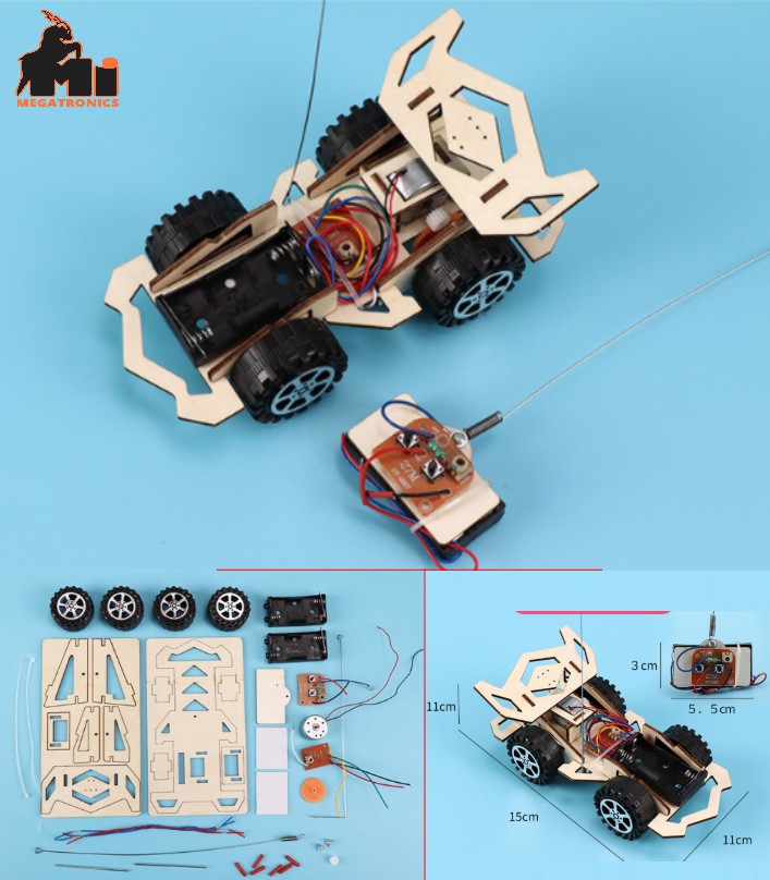STEM Wooden Car Science Experiment Toy Diy Remote Control robot car