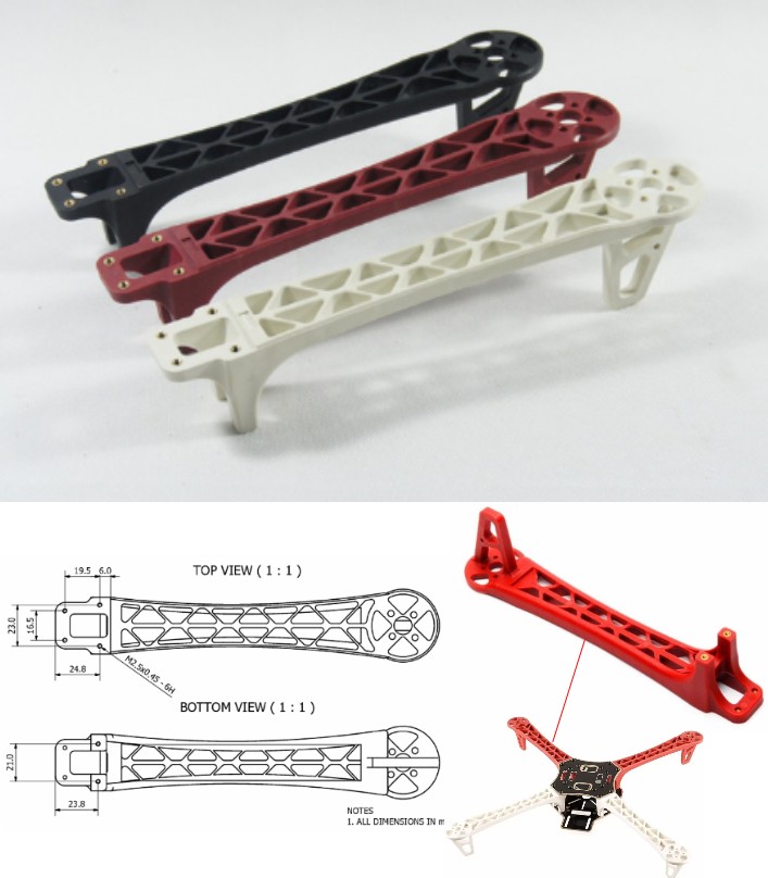 Quadcopter DJI F450 F550 replacement single Arm