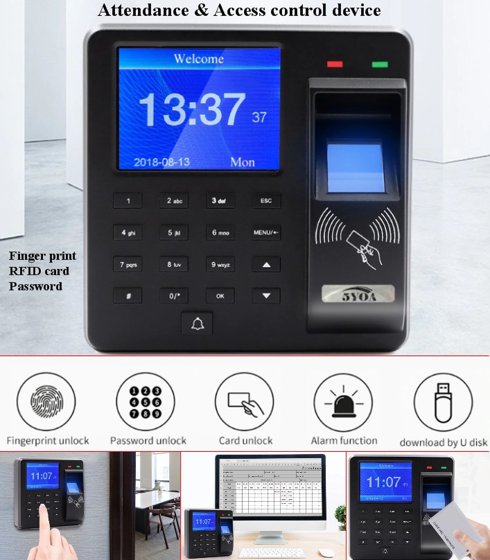 X10 Time Attendance Fingerprint Access Control RFID All in one identification