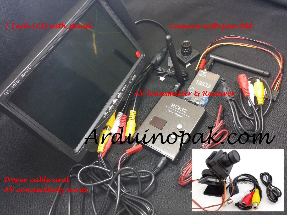 FPV RC832 TS832 and 7 inch LCD and Camera set AV A