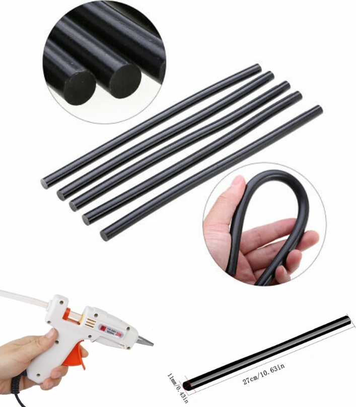 11mm 270mm Black Hot Glue Stick Adhesive Rod Hot Melt Strips 1mmx270mm 