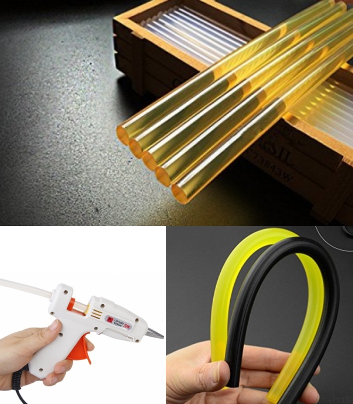 7mm Yellow Hot Glue Stick Adhesive Rods Hot Melt Strips 7mmx270mm 