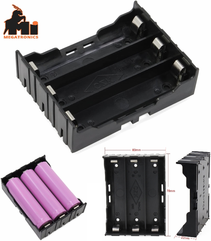 3S 18650 Battery Holder case with Pin 12V Storage 3 cell holder