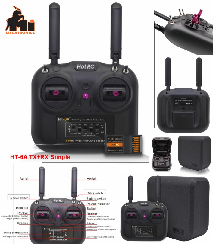 HOTRC HT-6A 2.4G 6CH RC FPV Transmitter FHSS & 6CH