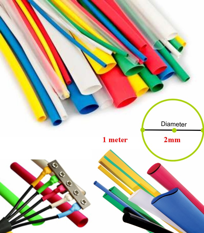 1Meter 2mm Heat Shrink Tube Wire Wrap Cable Sleeve