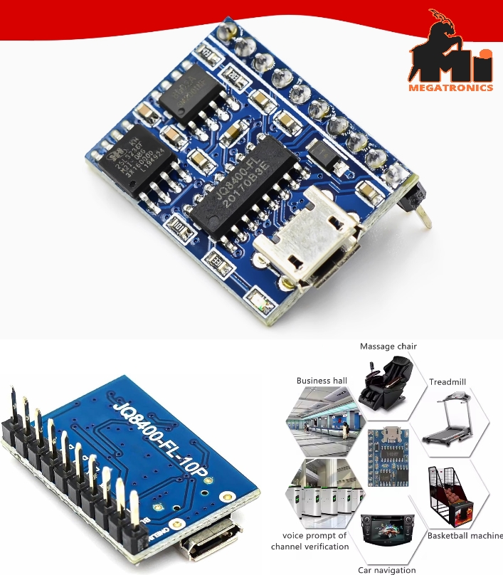 JQ8400-FL Voice Serial Port Control USB Copy Synthesis Music chip Voice IC Modul