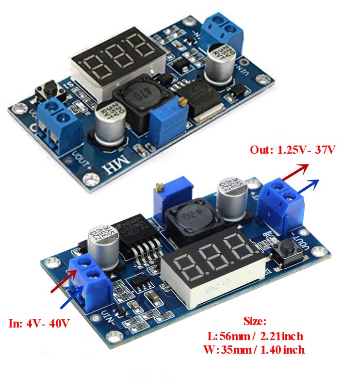 DC to DC LM2596 Step Down Module with Display 4-40