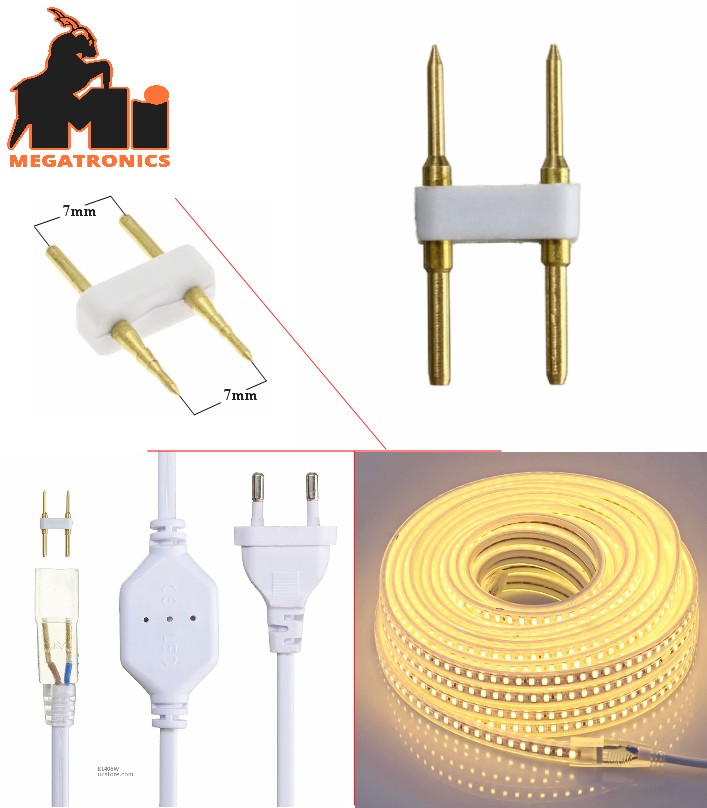 7mm 2pin Needle power cord thick neon LED strip connector H connector