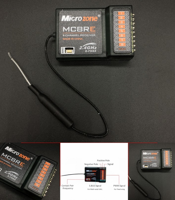 Microzone MC8RE 2.4G 8CH 9CH Receiver for RC Drone