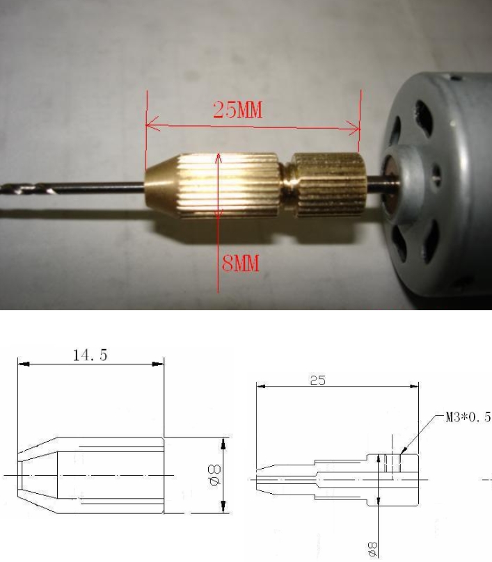 Mini Drill Chuck 3.17-1.5 bit holder Brass Electric Motor Shaft Clamp 