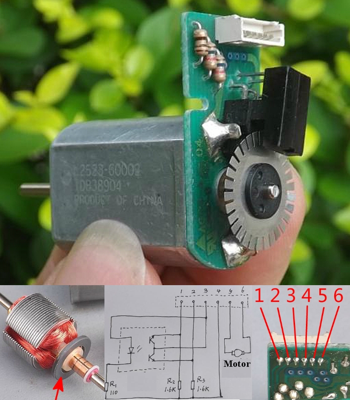 Small 12v dc motor with optical encoder sensor