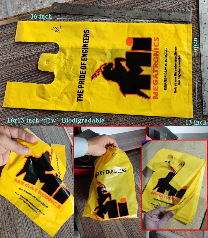 Pack Of 1kg d2w Biodegradable Plastic Shopping Bag