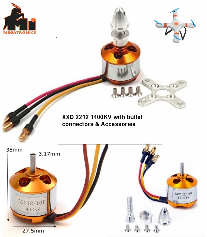 A2212 1400KV Outrunner Bruhless motor + Parts