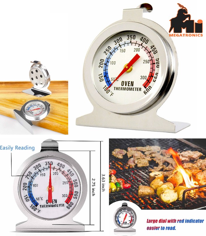 Oven Thermometer 50-300C 100-600F Instant Read Stainless Steel Thermometer