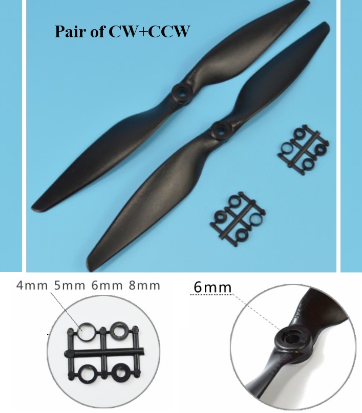 1045 cw & ccw Multiaxial Carbon nylon propeller