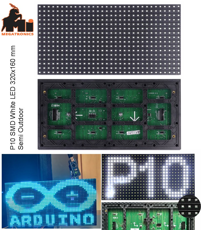 P10 white SMD LED display panel plate 320x160mm si
