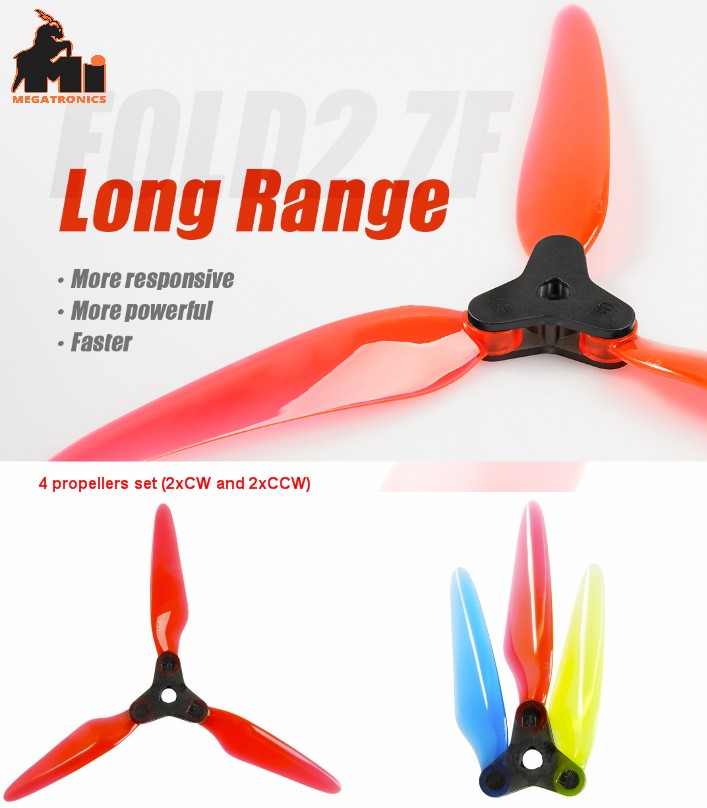 DALPROP Fold 2 F7 7 Inch Folding Responsive Freestyle propeller Props FPV quadco