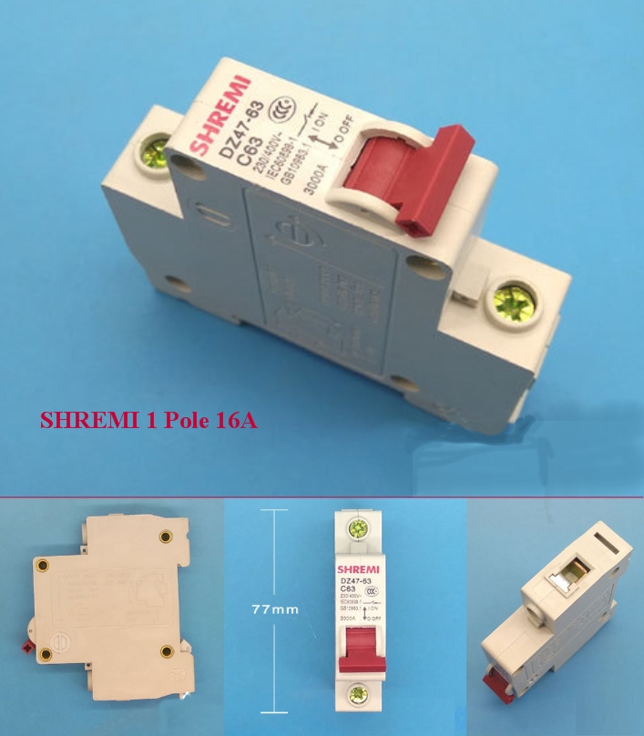 Miniature Circuit breaker SHREMI DZ47-63 1P 16A