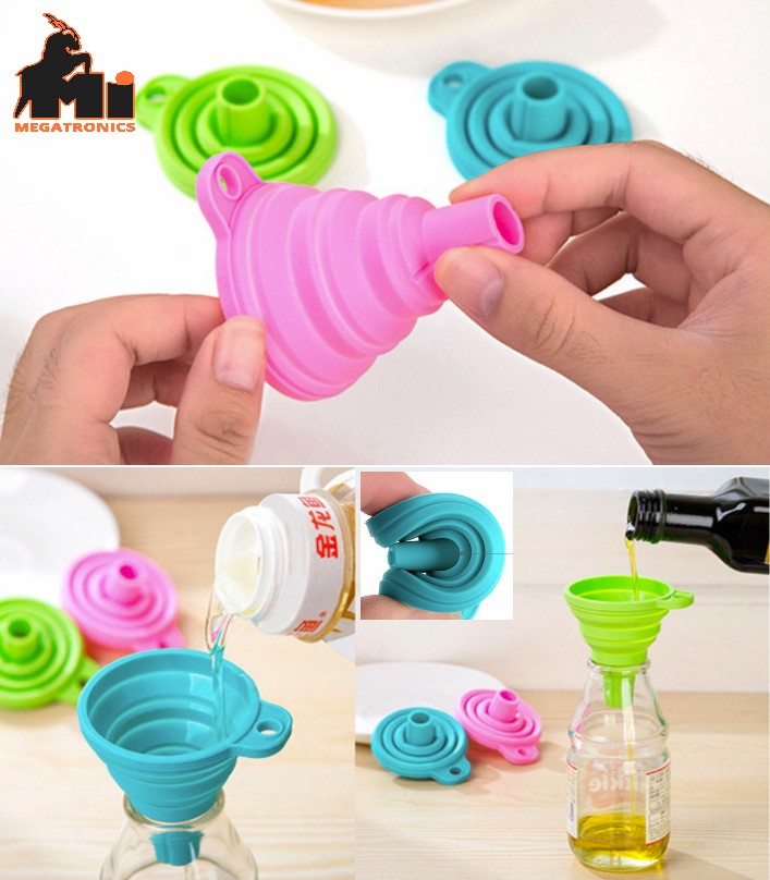 Foldable silicone Funnel Kitchen Collapsible for Liquid Food Grade Retractable U