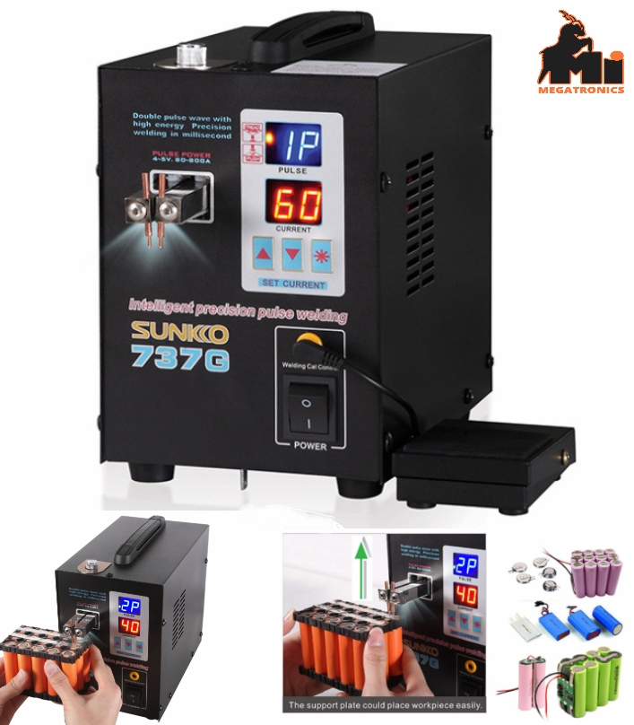 Battery Spot Welding Machine Hand Held 737G Dual Pulse & Current Display with Pedal 