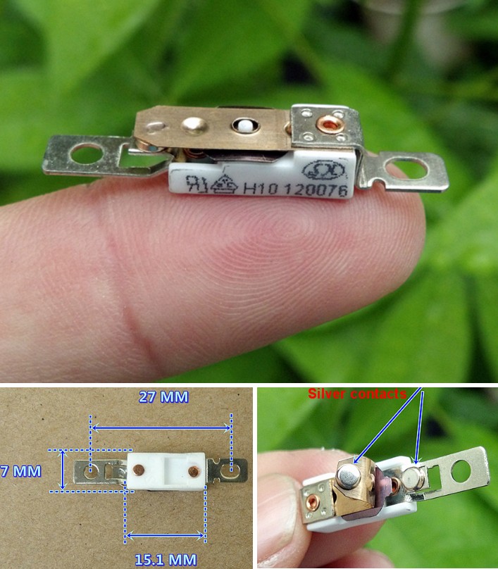 Thermostat 120C temperature switch self-recovery