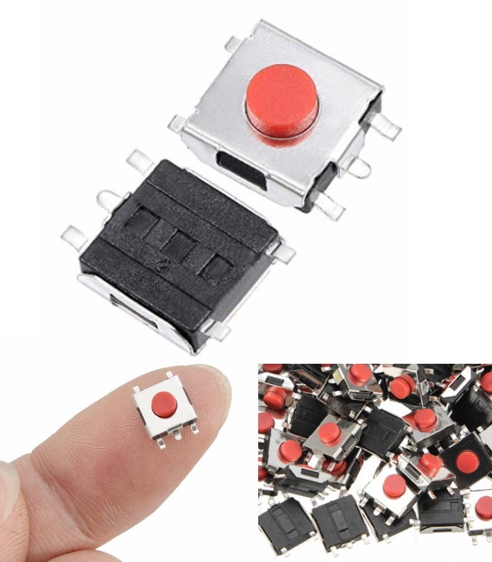 6x6x3.1mm 4Pin Red Tactile Switch SMD push button momentary