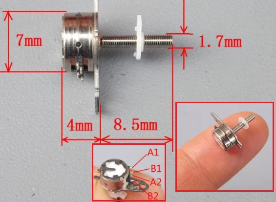 Tiny Stepper motor 7mm 4 wires micro