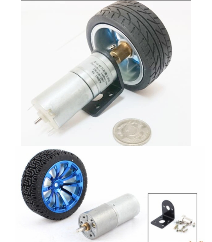 Vibration less Robot Wheel and motor with parts