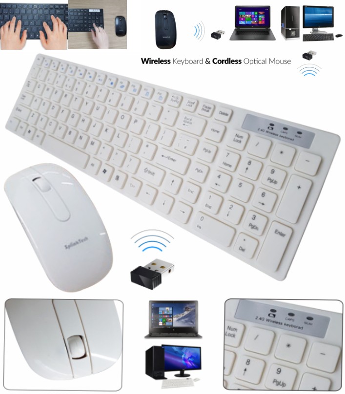Slim 2.4GHZ Wireless Keyboard and Mouse Combo For 
