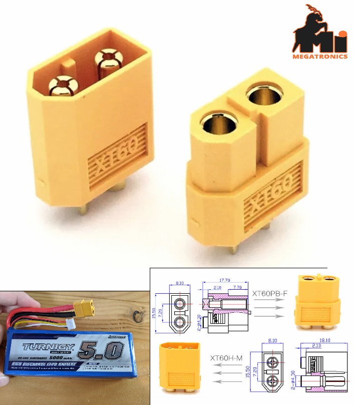XT60 Bullet Connectors plugs Male/ Female RC lipo